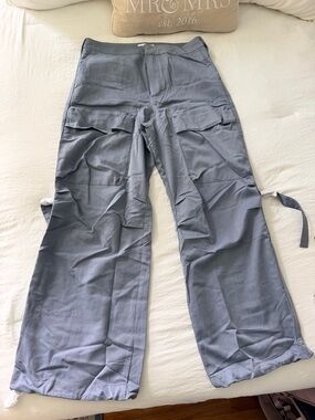 Women’s Wide Cargo Pants in Slate Blue